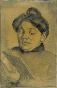 Theo van Doesburg. Portrait of Agnita Feis reading the Bible. 1907 Theo van Doesburg